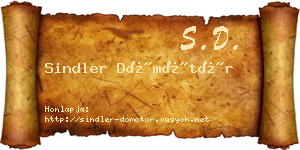 Sindler Dömötör névjegykártya